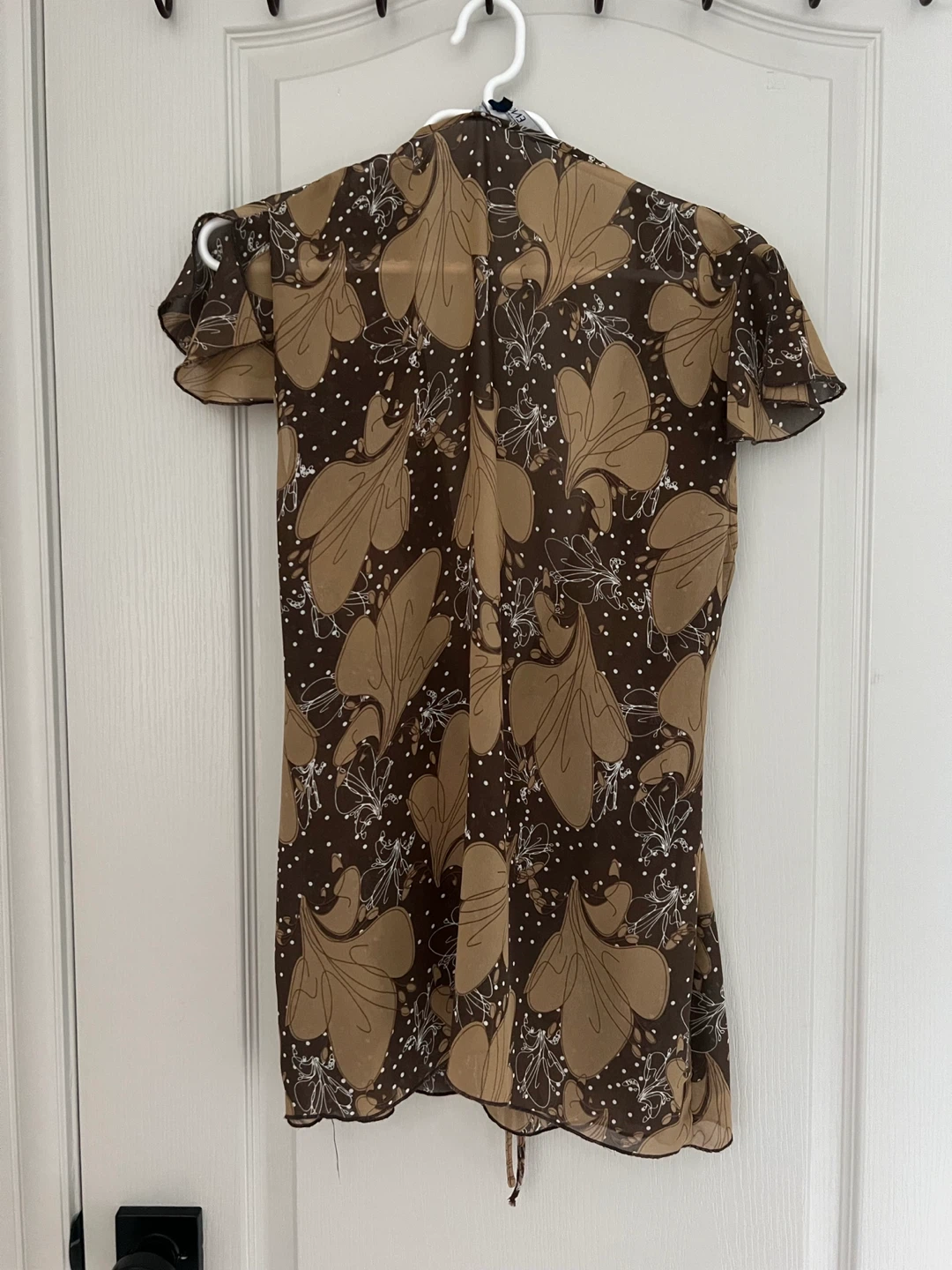 Brown Floral Sheer Blouse - photo 2