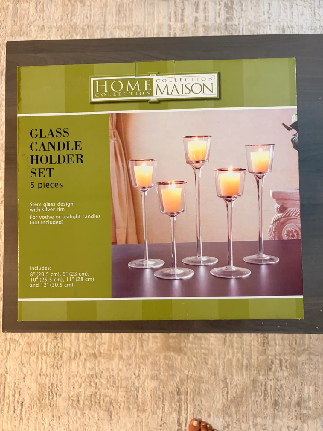 Glass Candle Holder Set