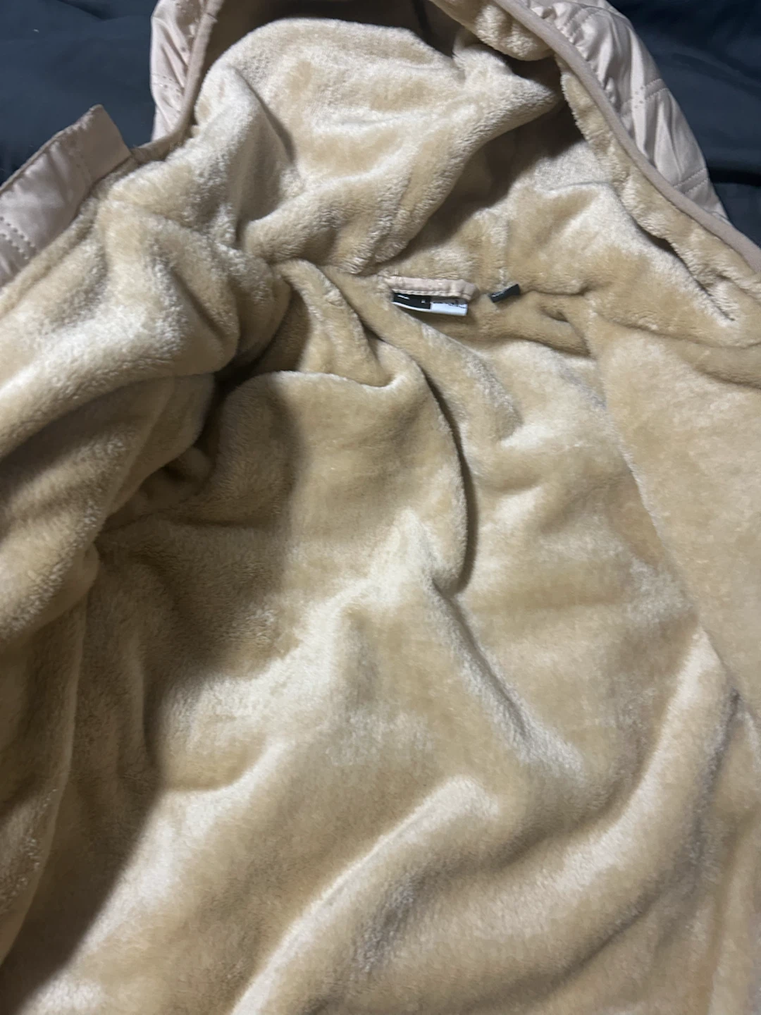 Beige Faux Fur Lined Hooded Jacket Kids - photo 5