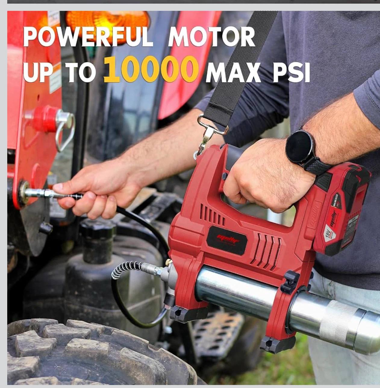 Mellif Power Grease Gun Works with Milwaukee 18V Battery - photo 3