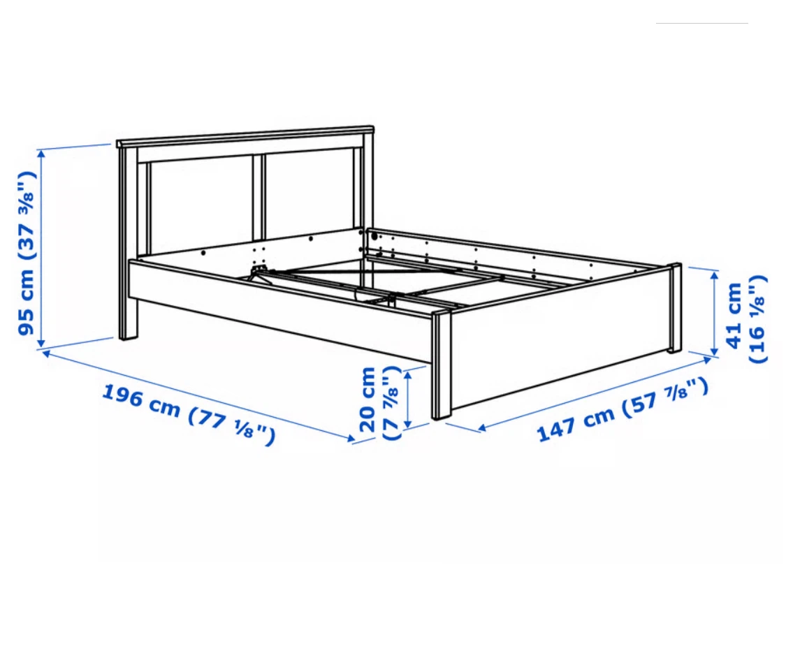 IKEA SONGESAND Full/Double Bed Frame + Mattress