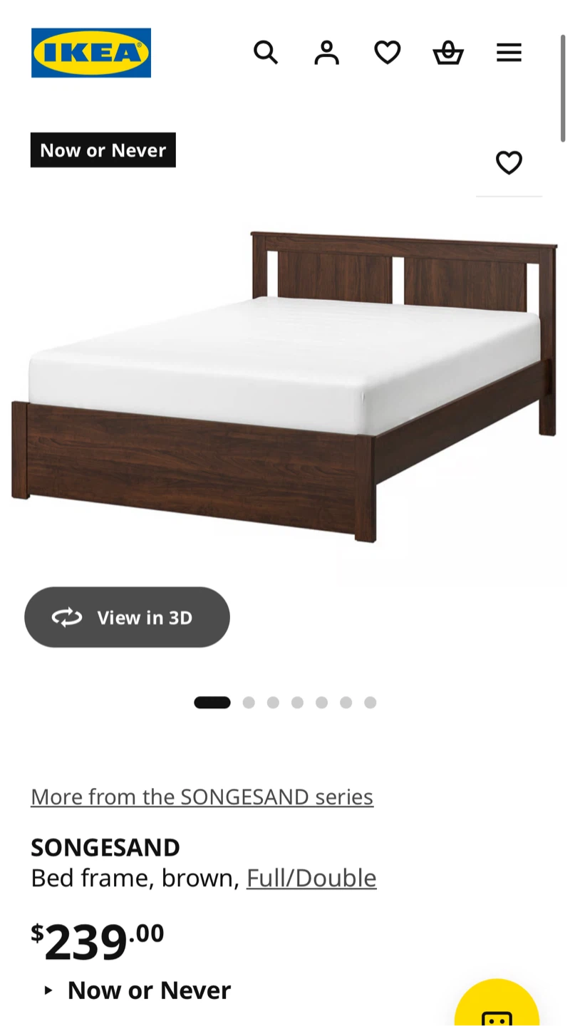 IKEA SONGESAND Full/Double Bed Frame + Mattress - photo 2