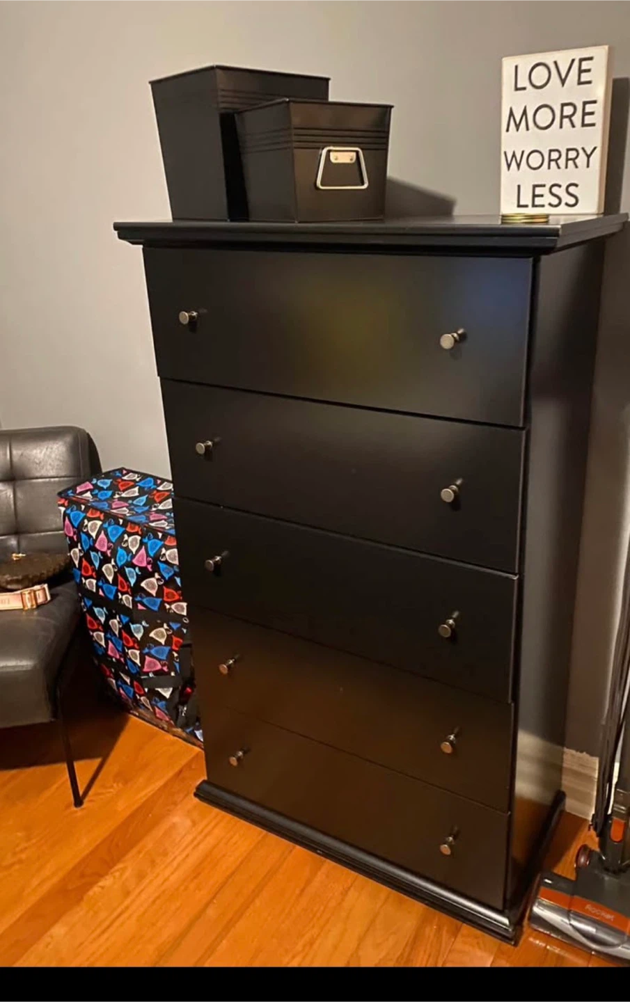 Black 5-Drawer Dresser - photo 2