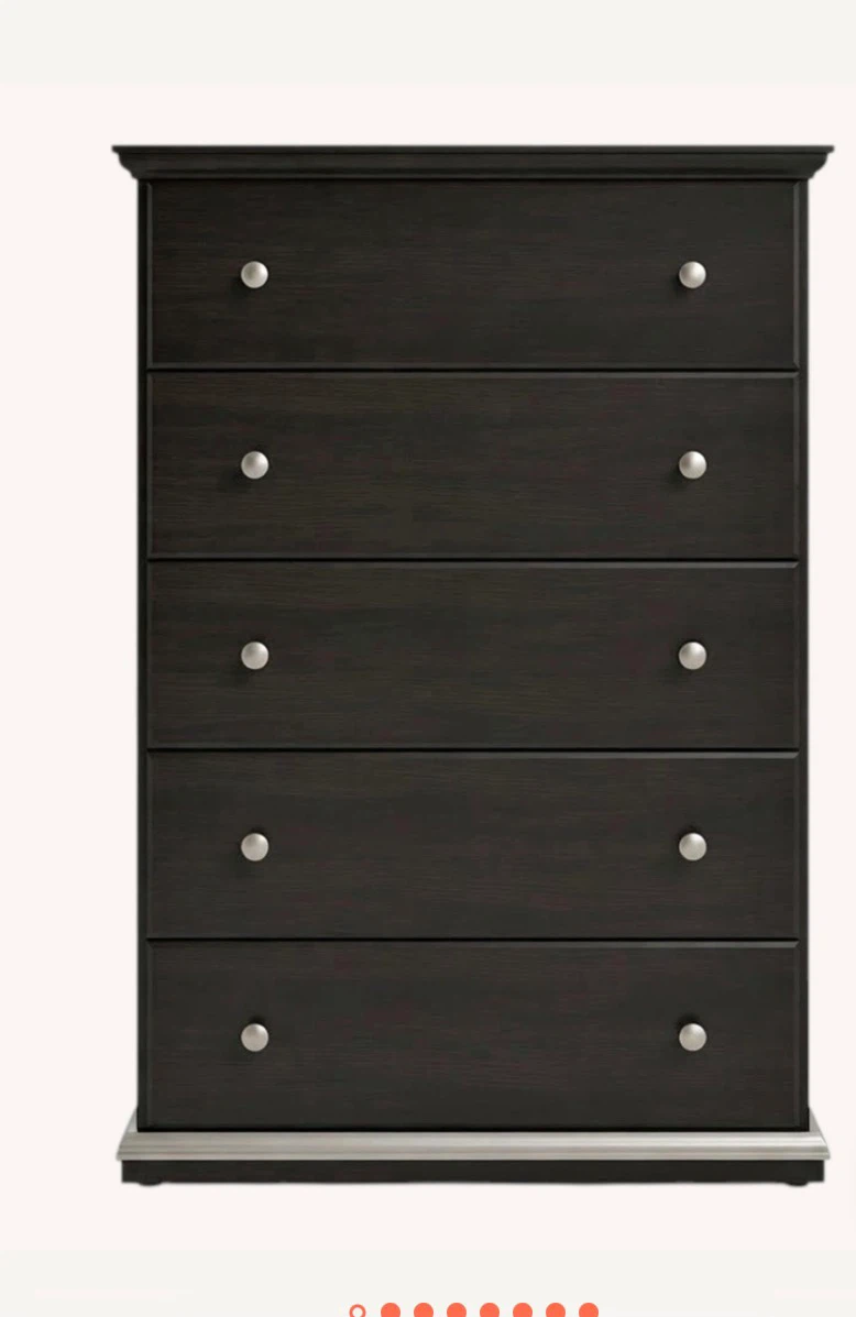 Black 5-Drawer Dresser - photo 4