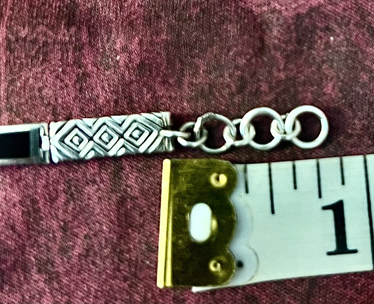 Vintage Sterling Silver 925 & Onyx Geometric Bracelet 7.25-8” - photo 5
