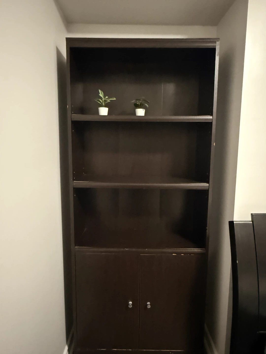 Dark Brown Tall Bookshelf with Lower Storage - photo 2