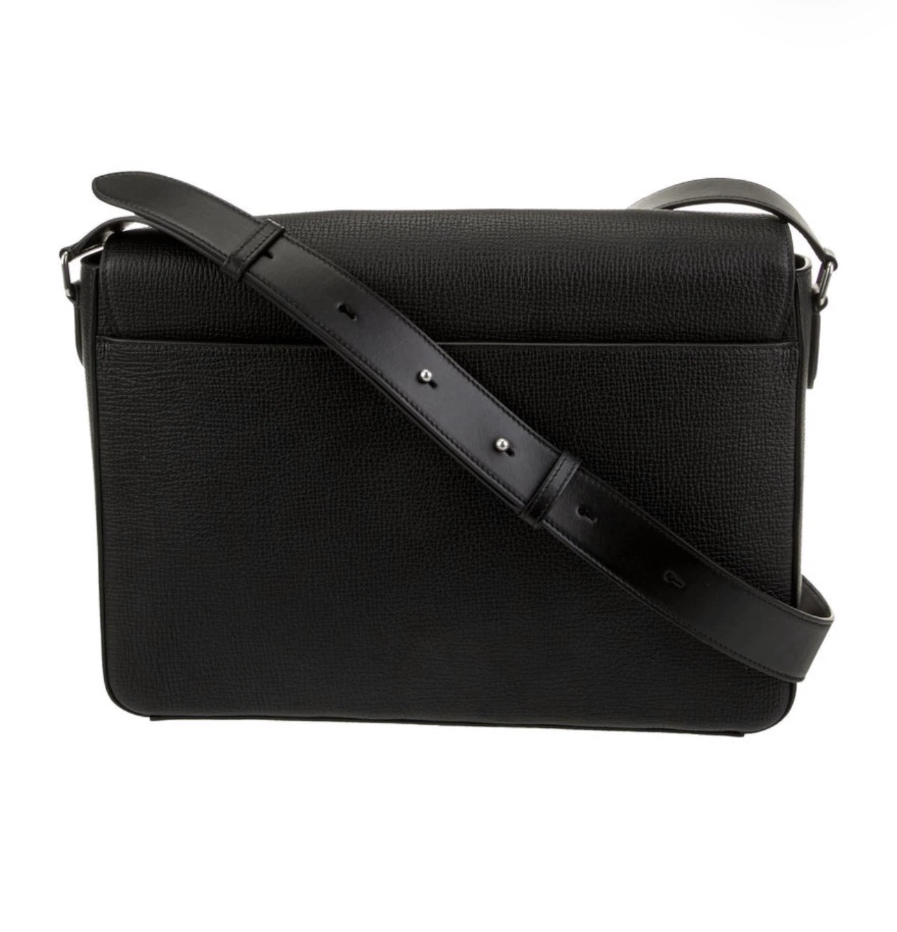 Smythson Black Leather Flap Messenger Bag. Pristine. - photo 3
