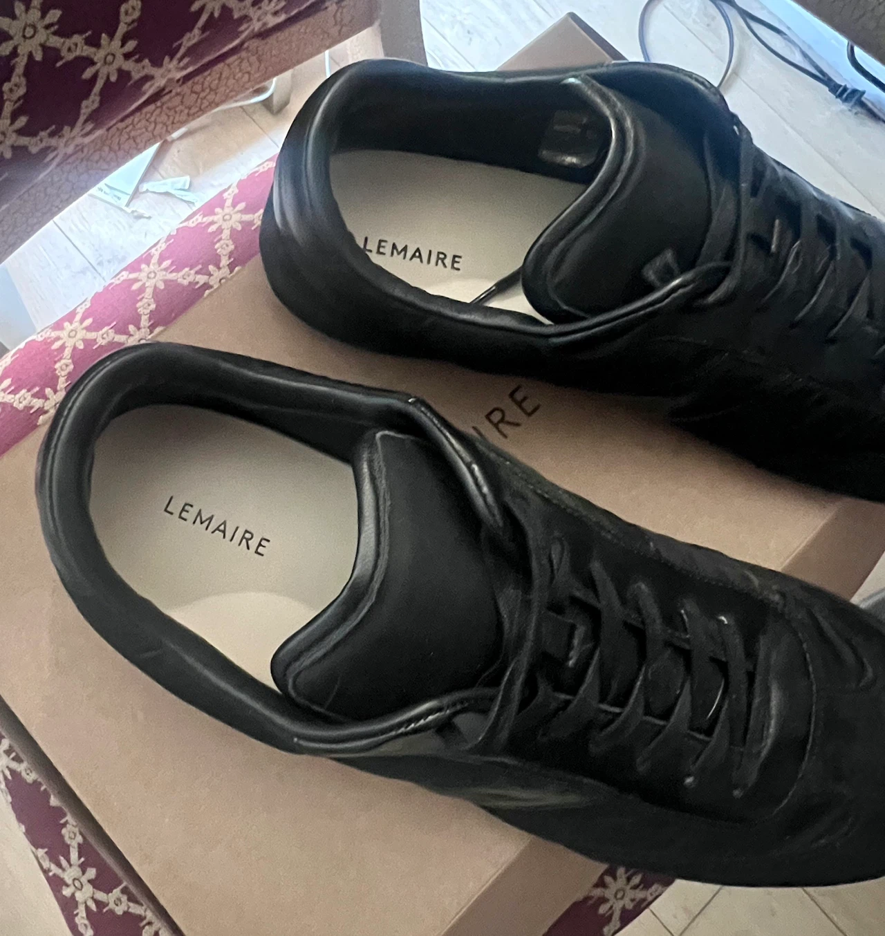 Lemaire Black Leather Sneakers - Size 45/12 - photo 2