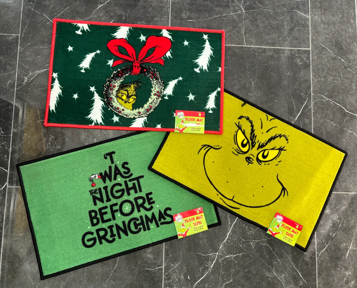 NEW! DR. SEUSS THE GRINCH INDOOR / OUTDOOR FLOOR MATS (SET OF 3) - photo 2