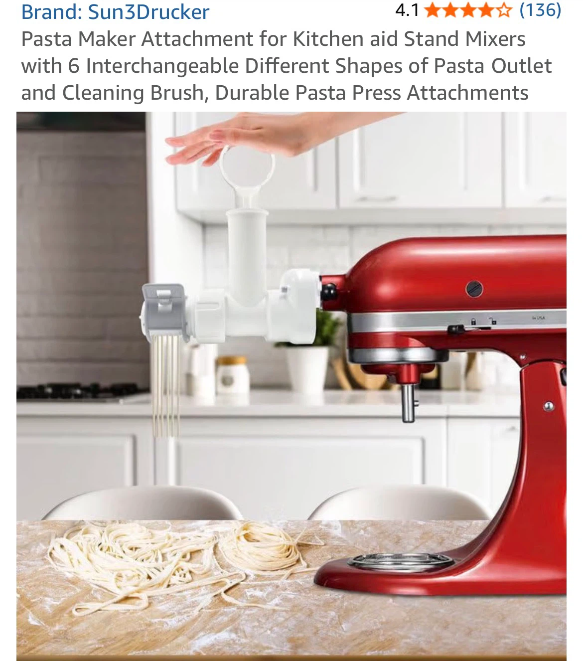 Sun3Drucker Pasta Maker Attachment for KitchenAid - photo 2
