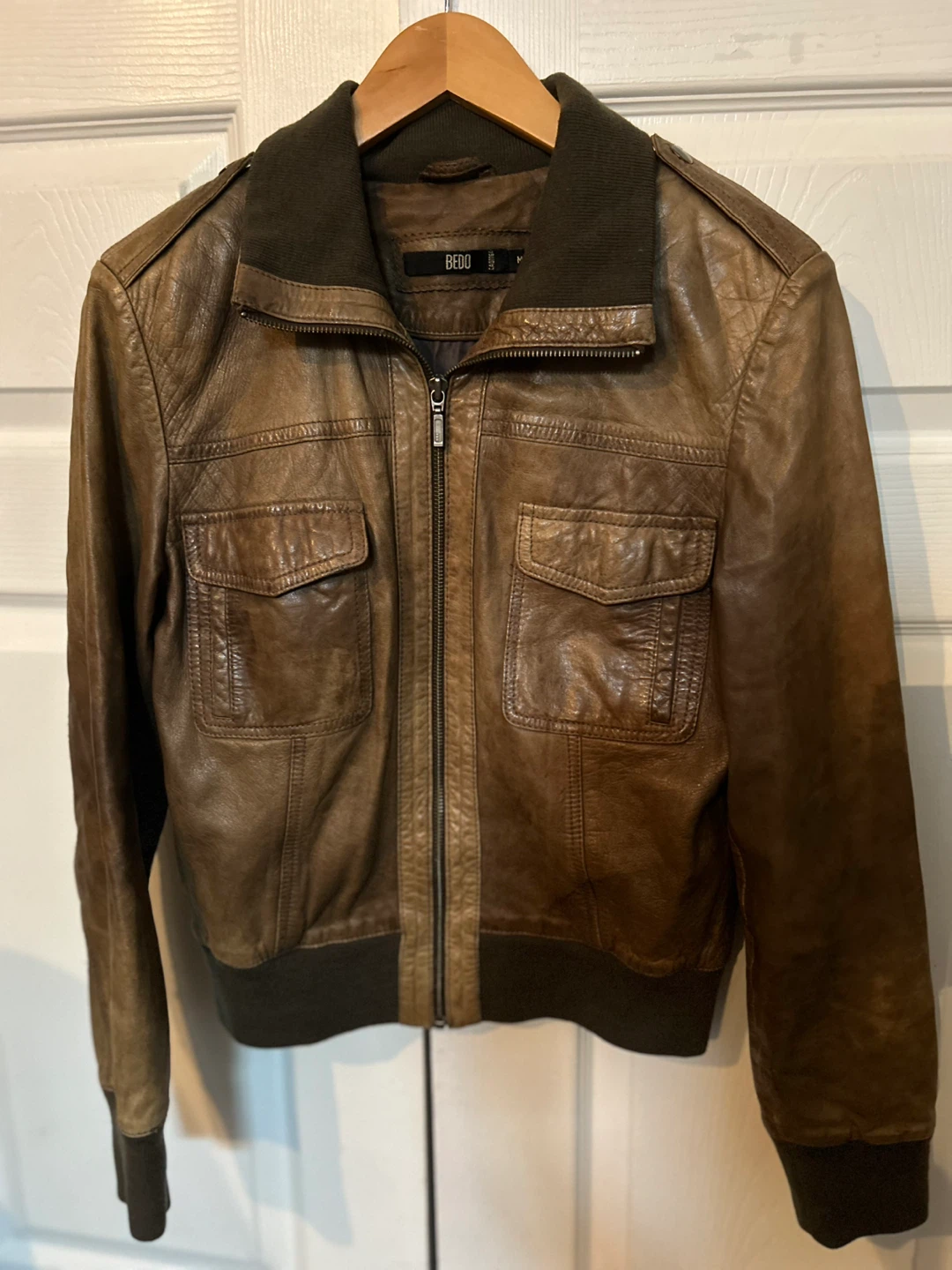 Sheepskin Leather Bomber Jacket