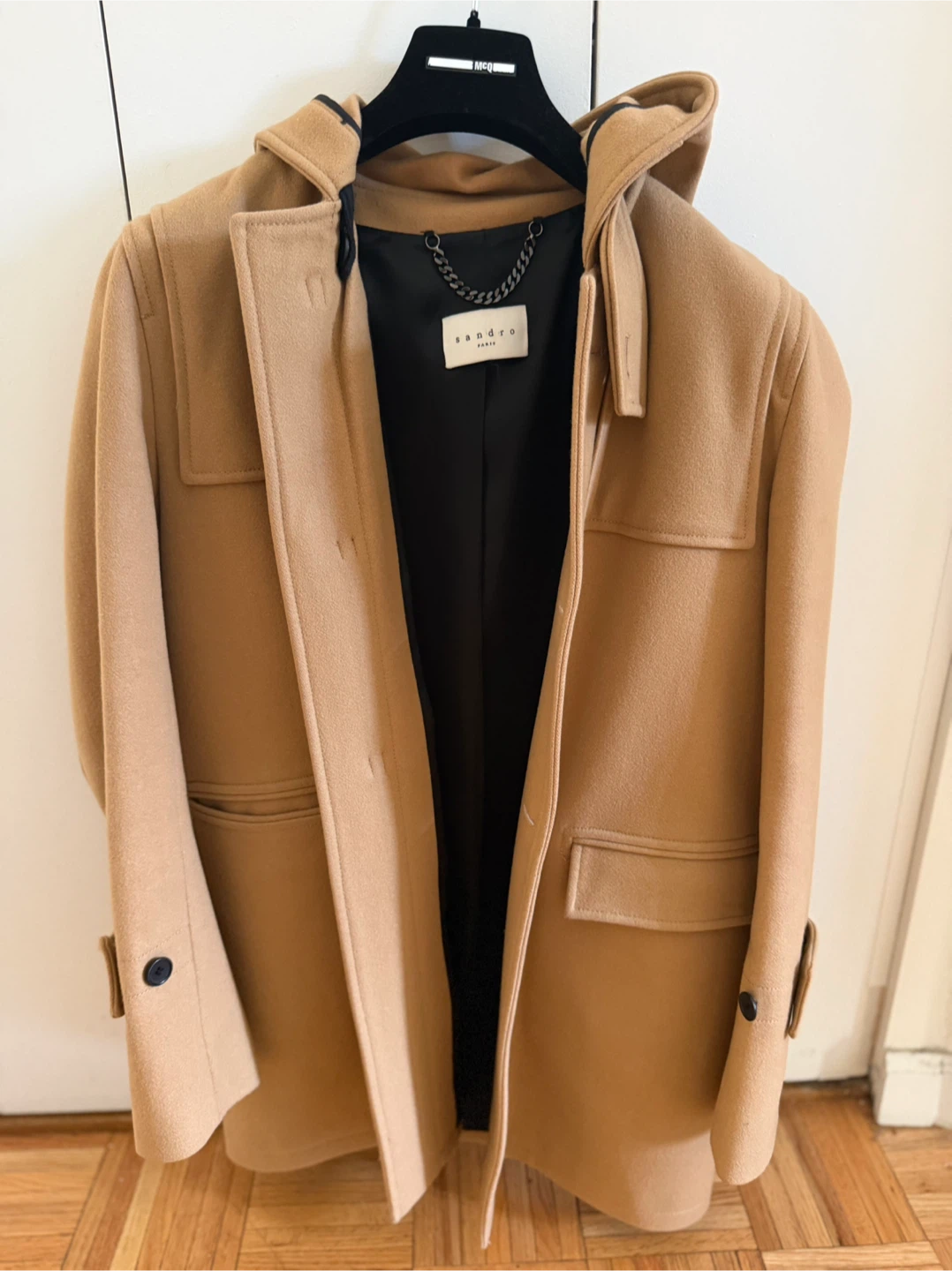Sandro Paris Wool Blend Duffle Coat