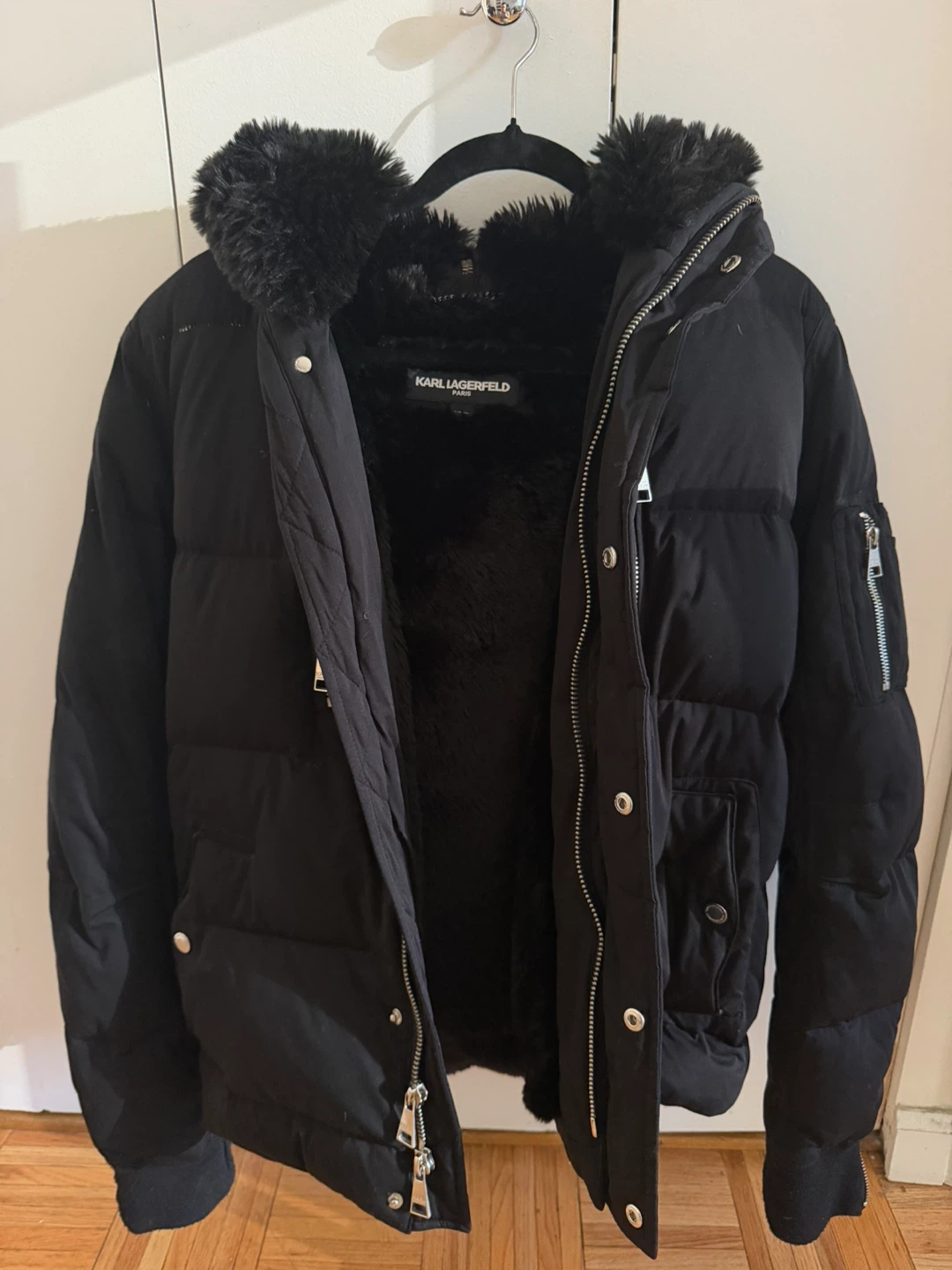 Karl Lagerfeld Black Puffer Jacket