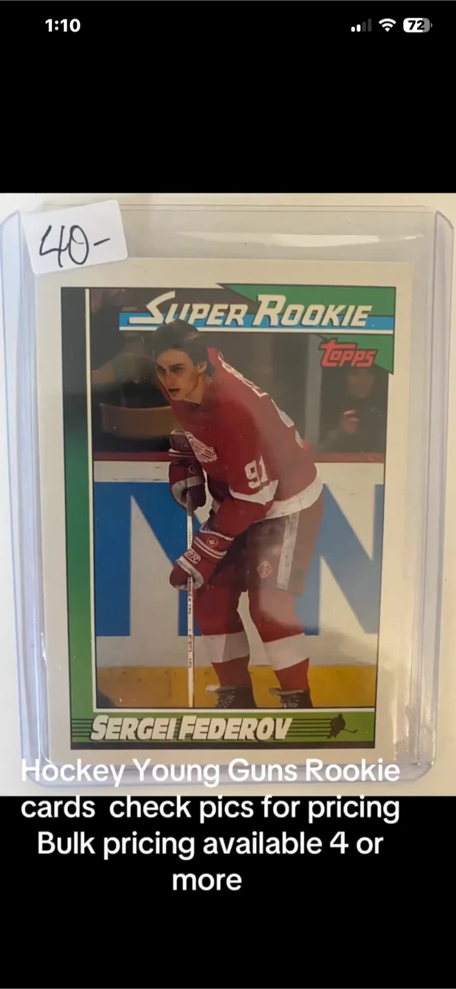 Error card Sergei Fedorov 1991 Topps Super Rookie Card - photo 2