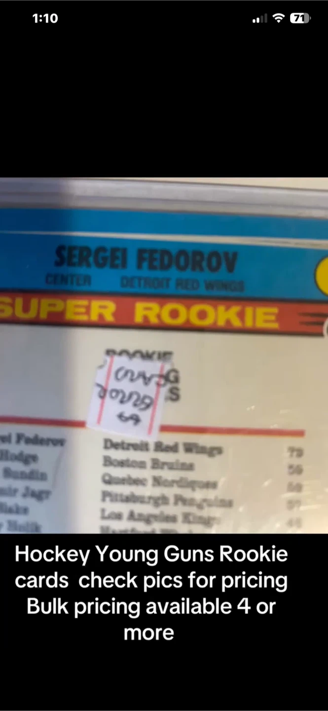 Error card Sergei Fedorov 1991 Topps Super Rookie Card - photo 3
