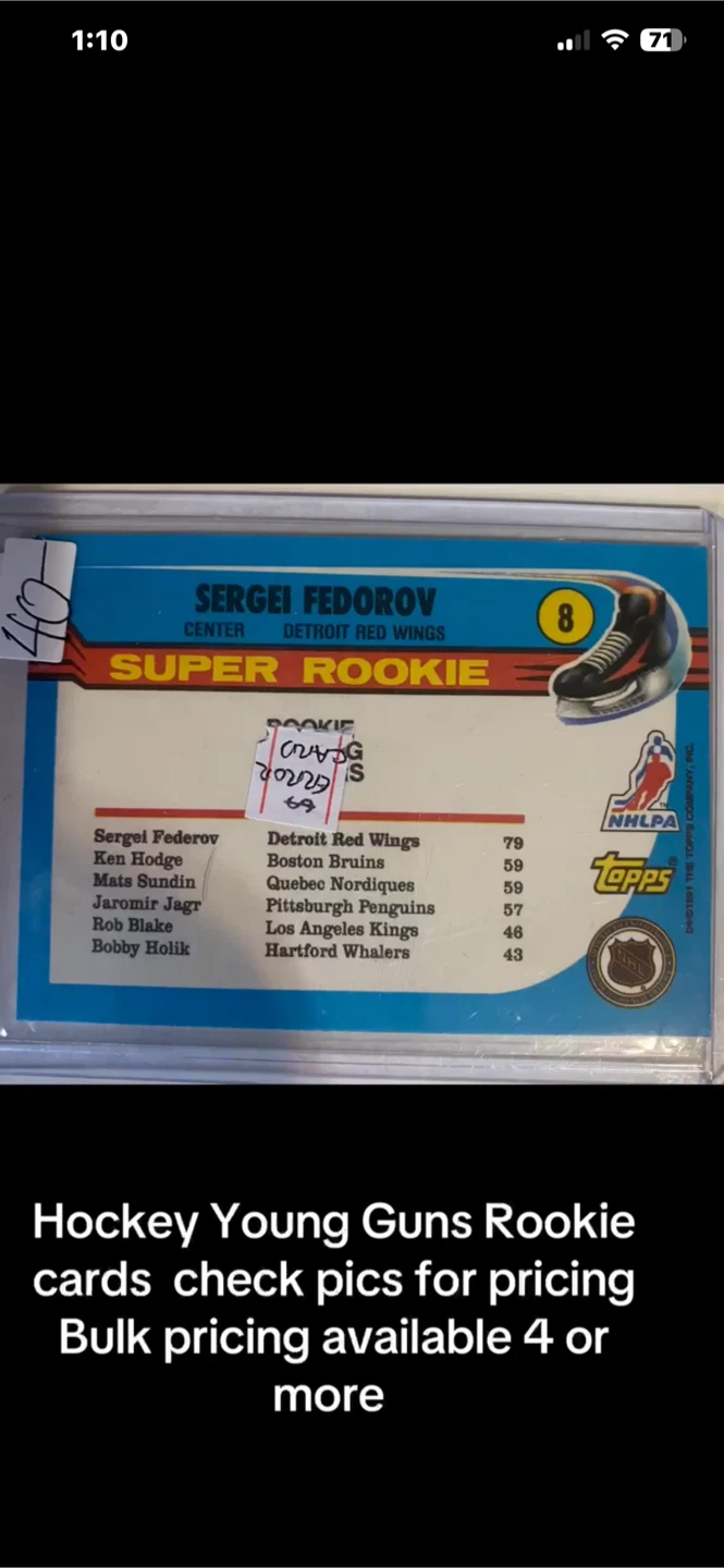 Error card Sergei Fedorov 1991 Topps Super Rookie Card - photo 4