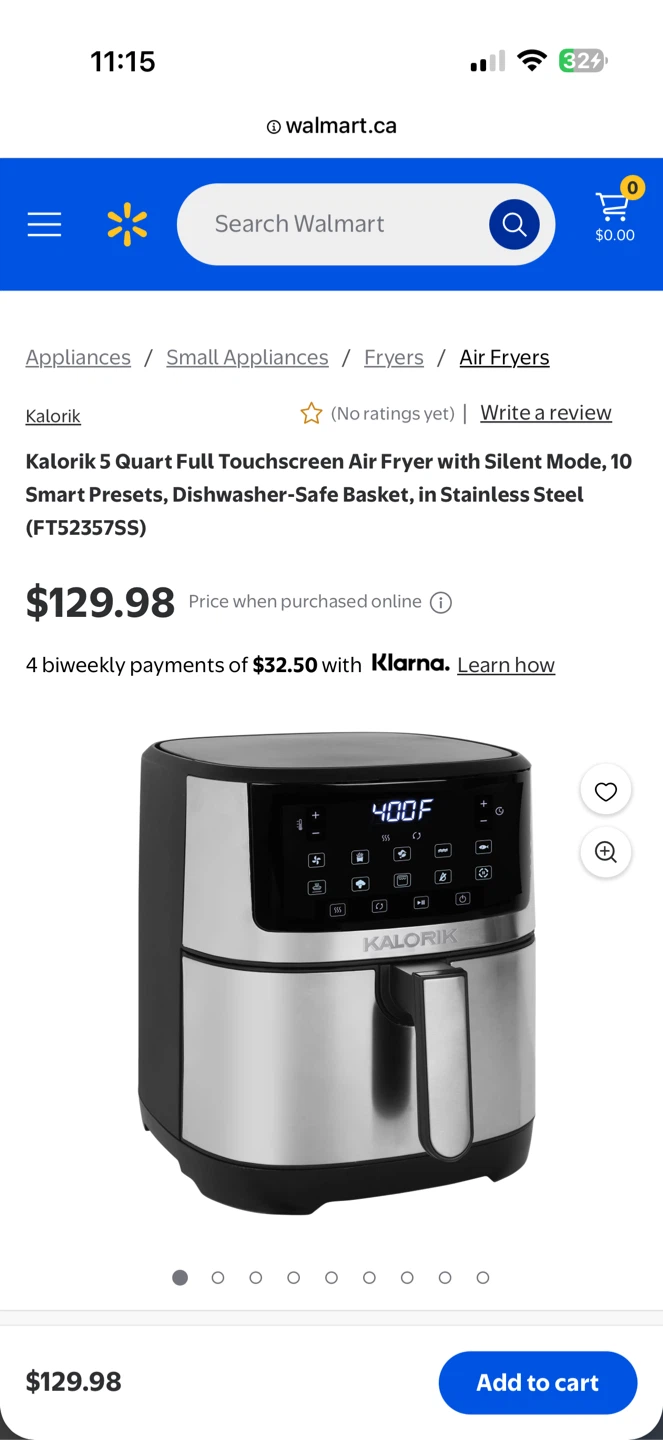 Kalorik 5-Quart Digital Air Fryer