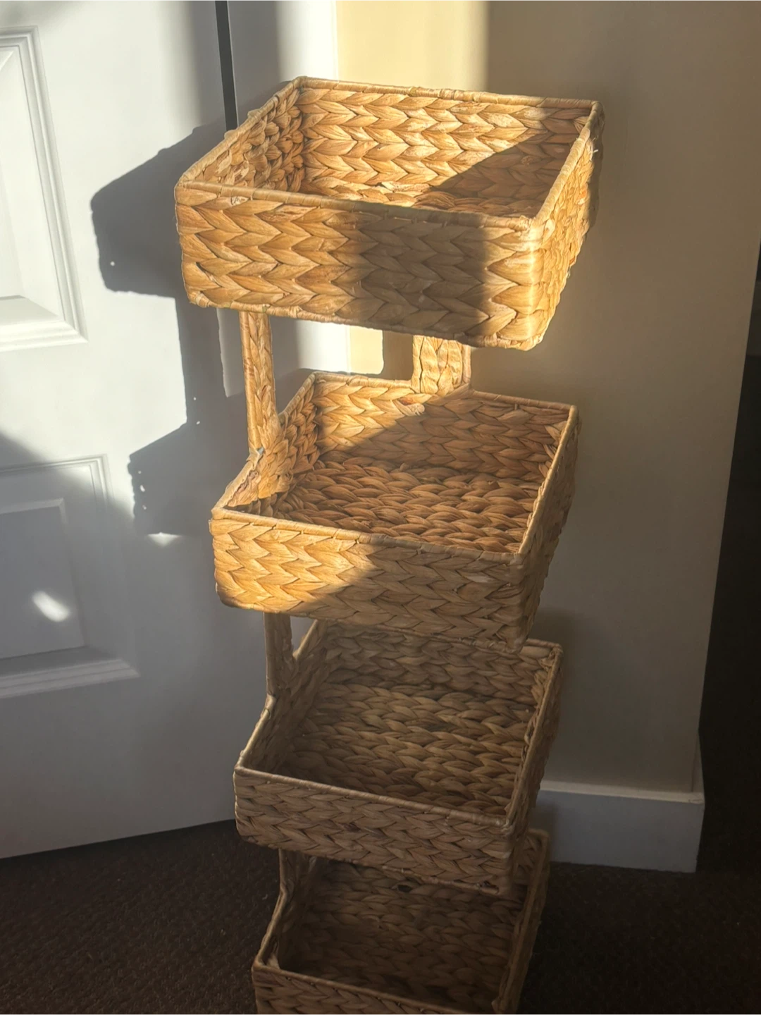 Woven Seagrass 4-Tier Storage Shelf - photo 3