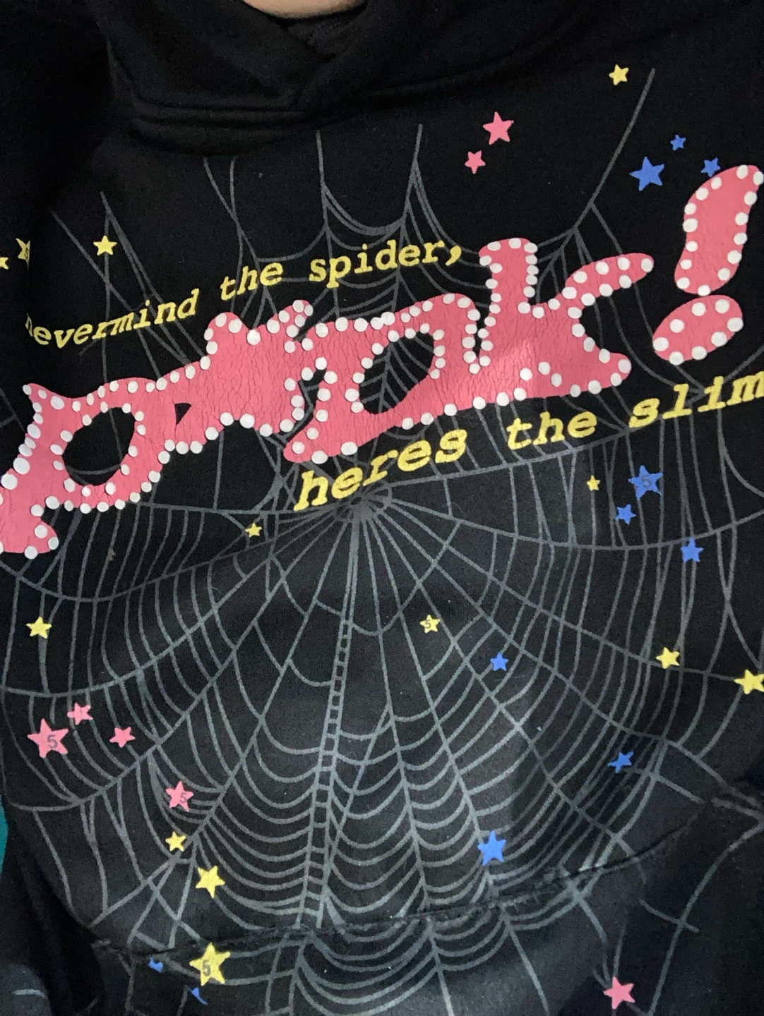 READ DISCRIPTION Black hoodie with spider and star graphic