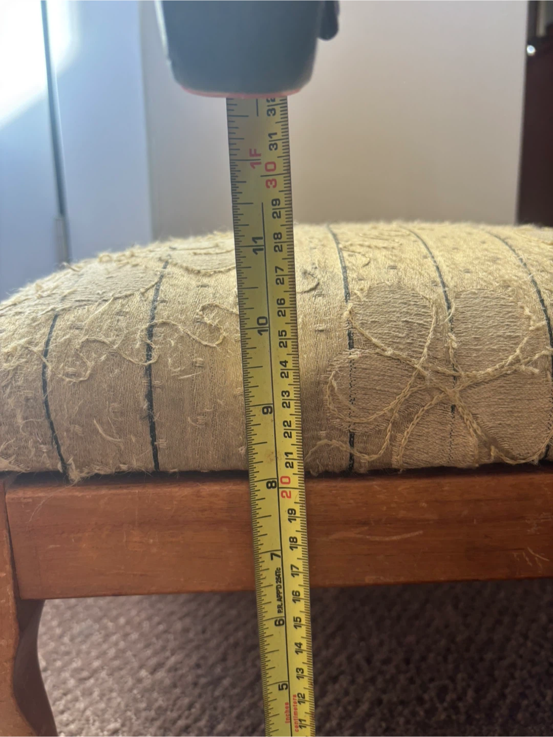 Floral pattern wooden footstool - photo 5