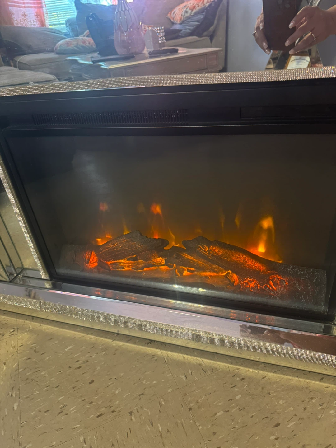 Mirrored Electric Fireplace Mantel - photo 3