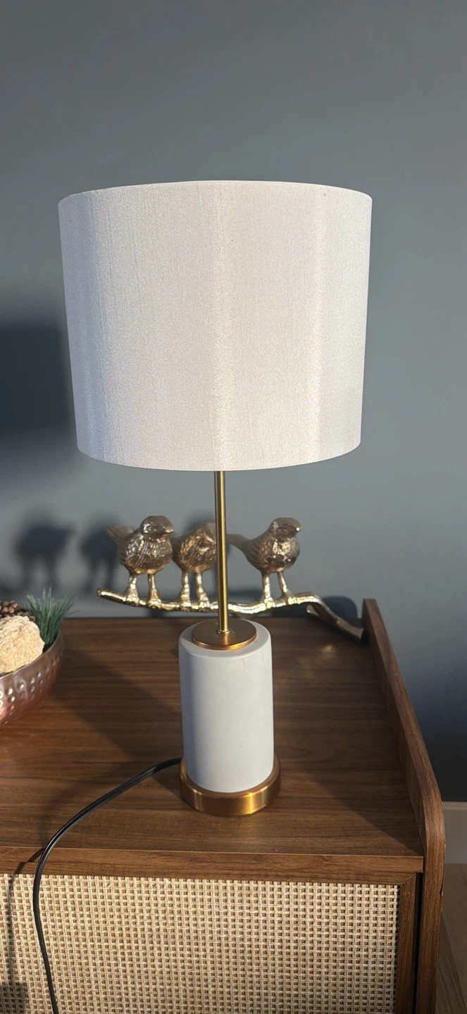 Modern Concrete and Brass Table Lamp
