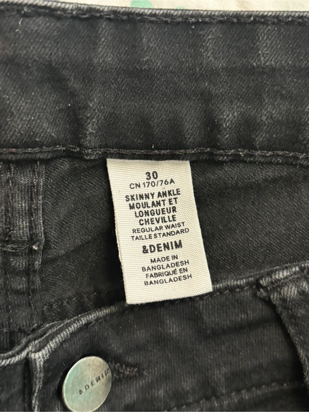 &DENIM Black Skinny Ankle Jeans Size 30 - photo 2