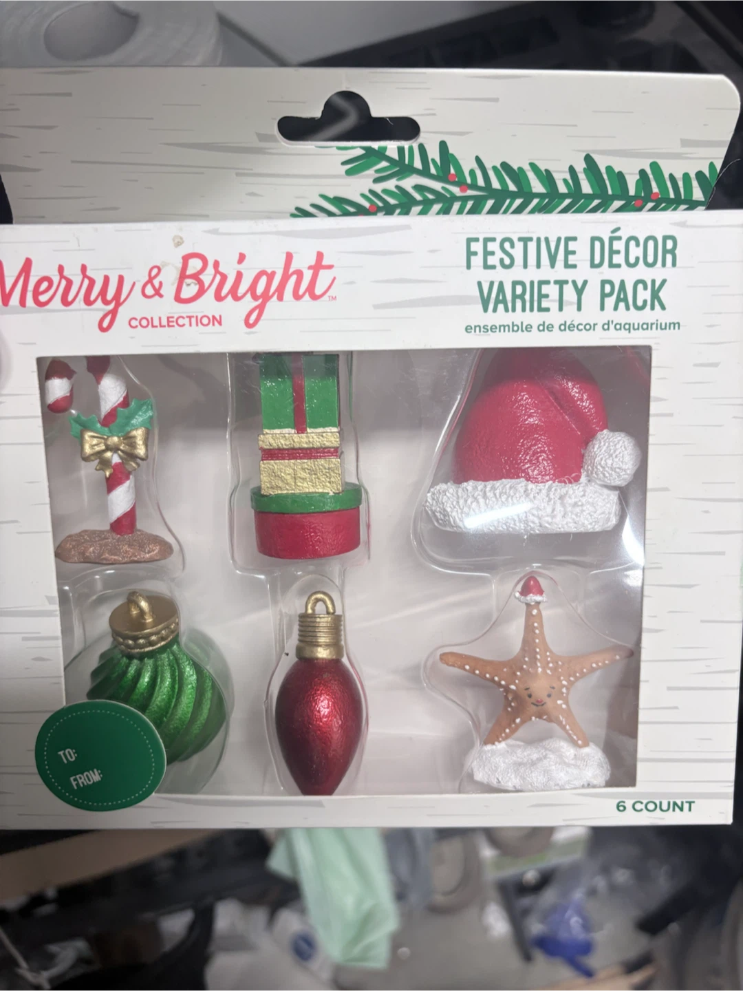 Merry & Bright Holiday Aquarium Decor 6-Pack - photo 2