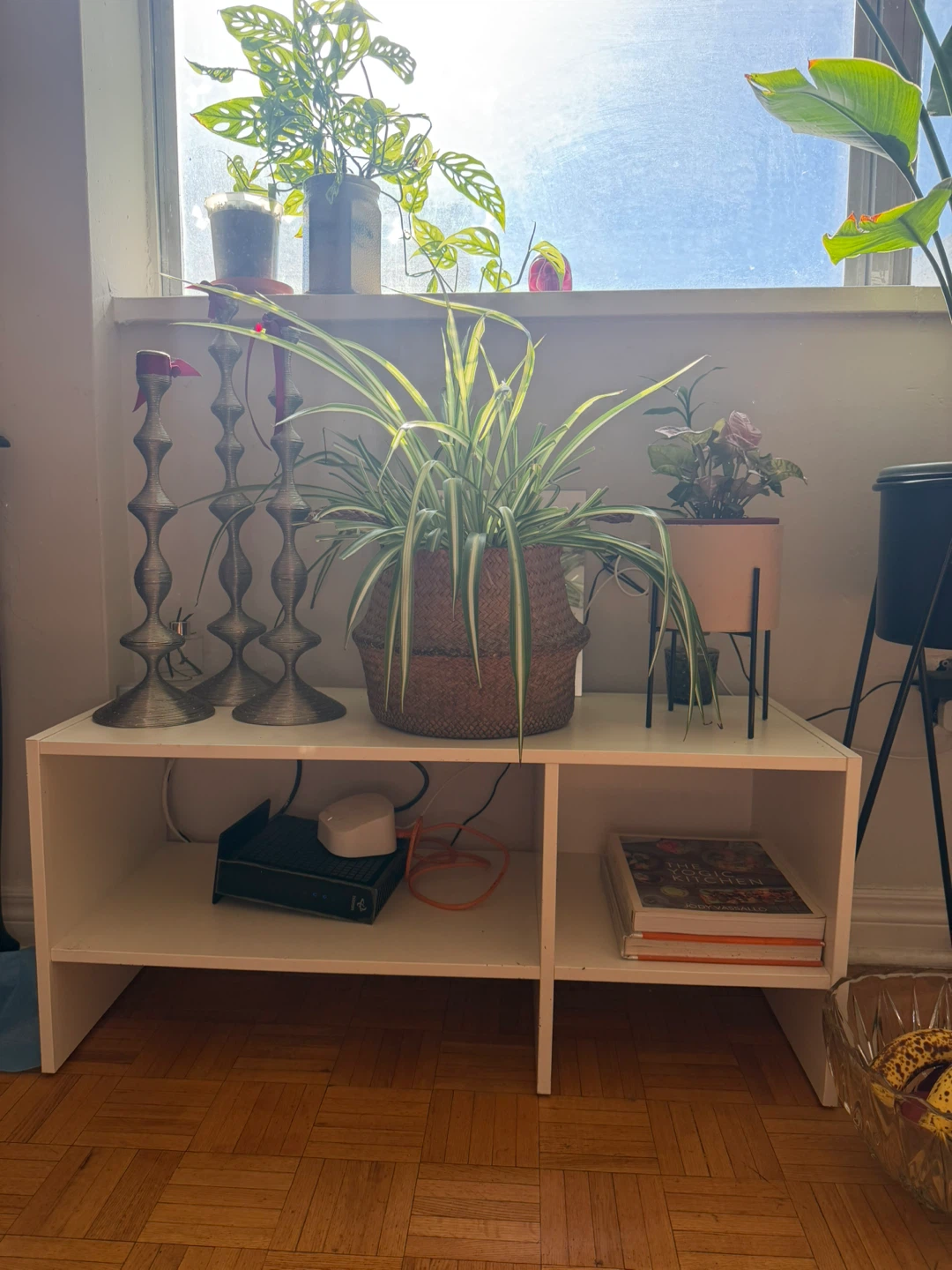 White storage shelf