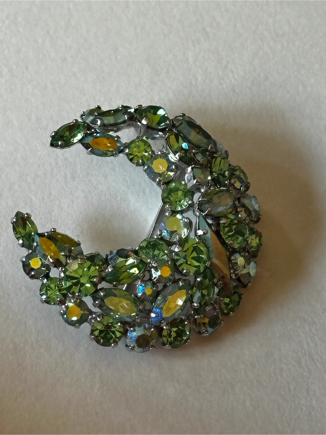 signed greeen sherman cresent moon brooch - photo 4