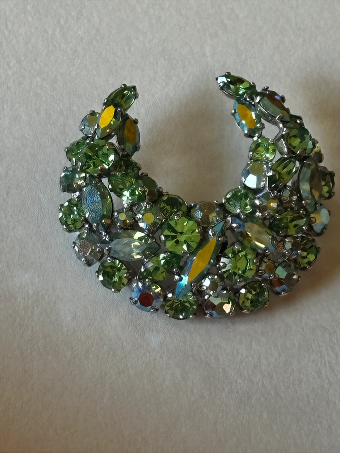 signed greeen sherman cresent moon brooch - photo 3