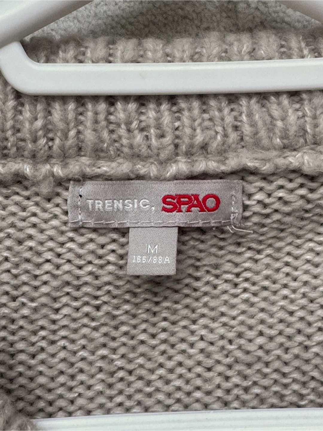 Korean V-Neck Cable Knit Sweater Beige - photo 2