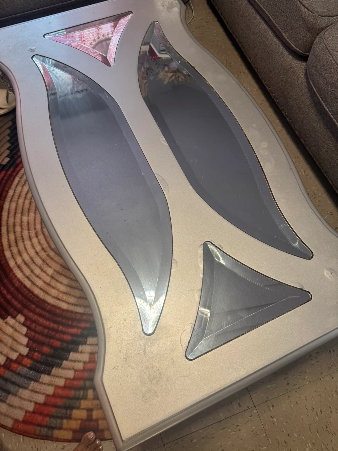 Silver mirrored coffee table - photo 4