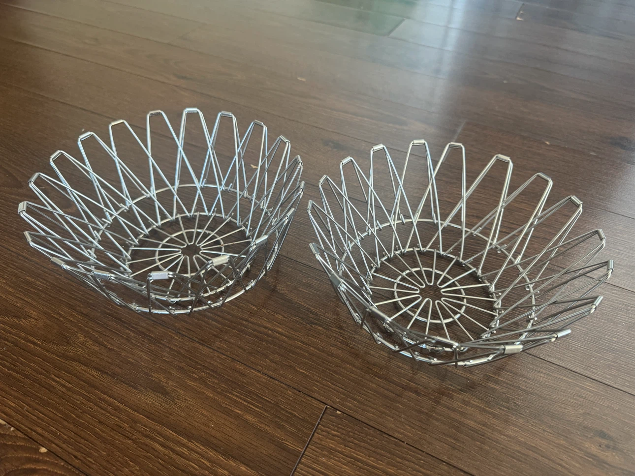 Set of 2 Collapsible Stainless Steel Wire Baskets
