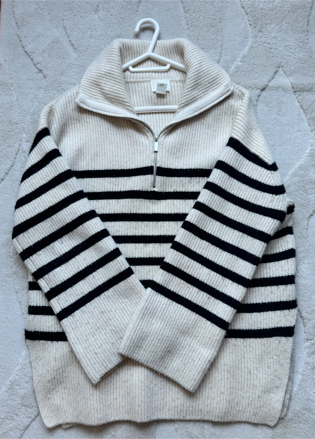 H&M Striped Quarter-Zip Sweater