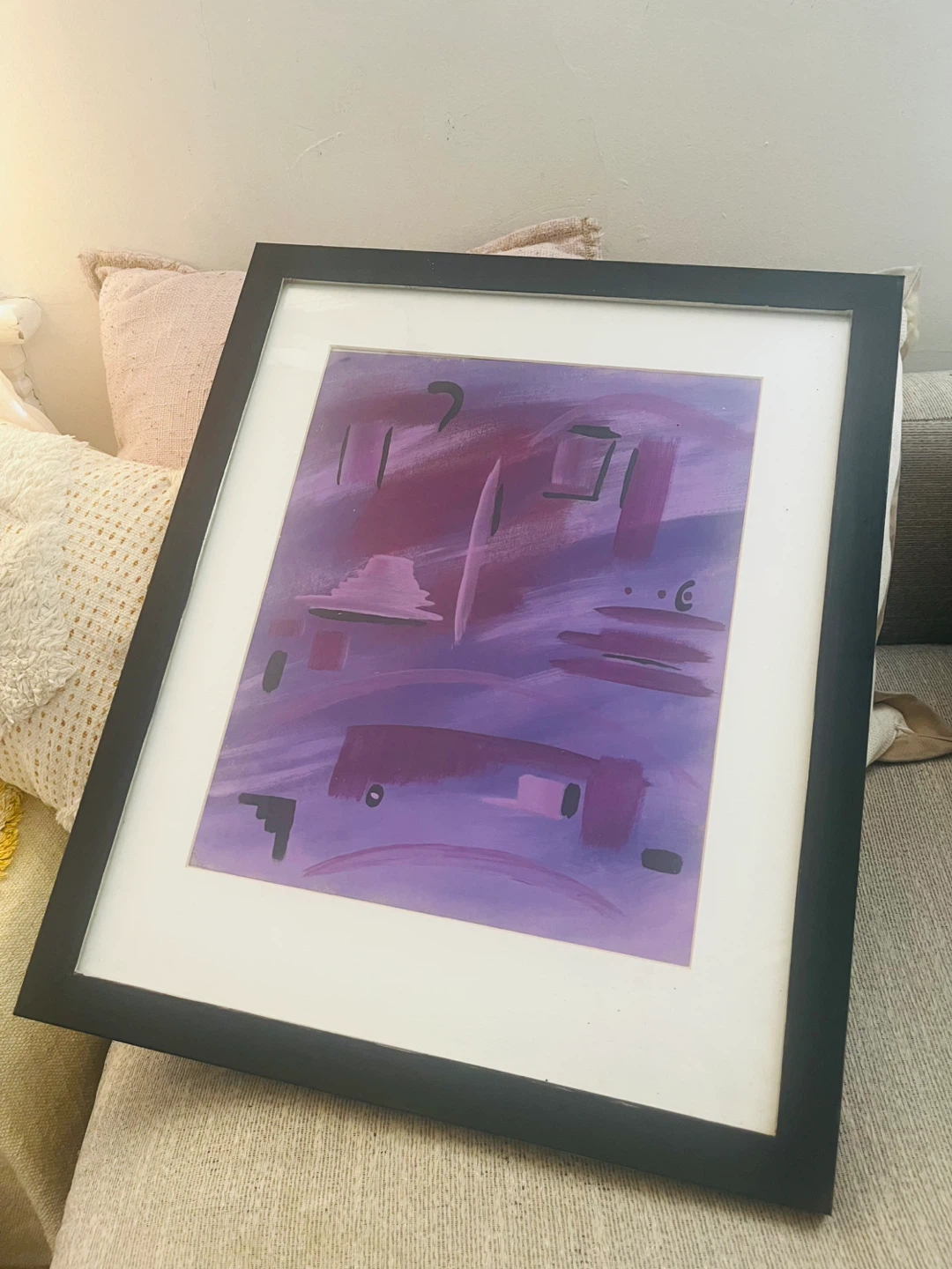 Set of two purple abstract framed art prints - photo 2