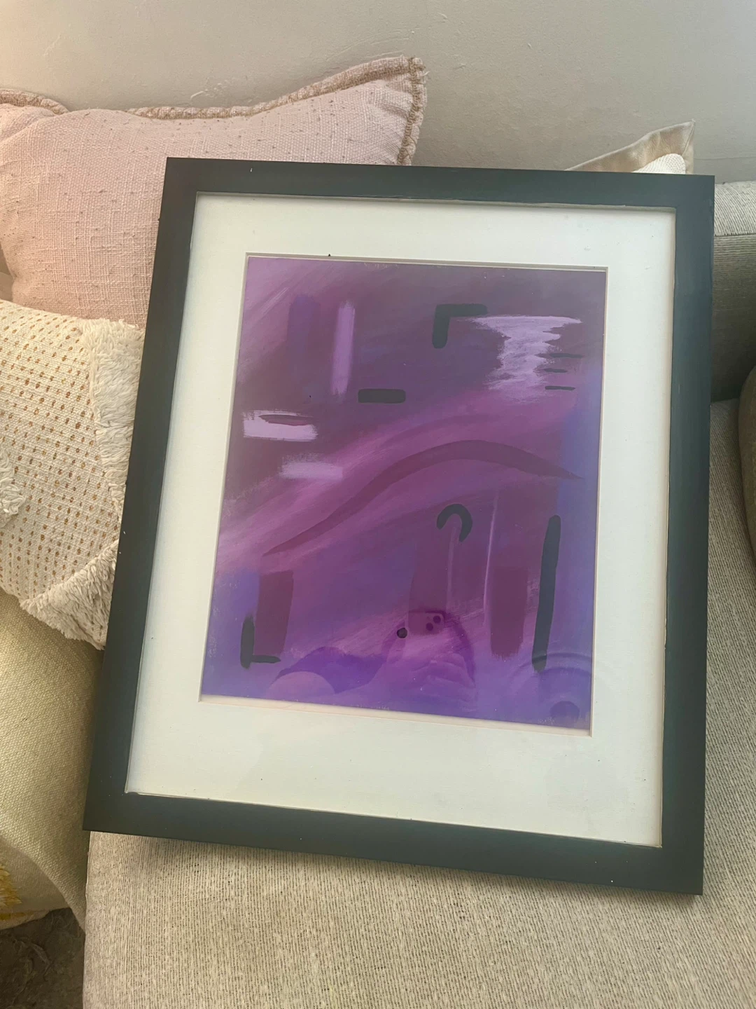 Set of two purple abstract framed art prints - photo 3