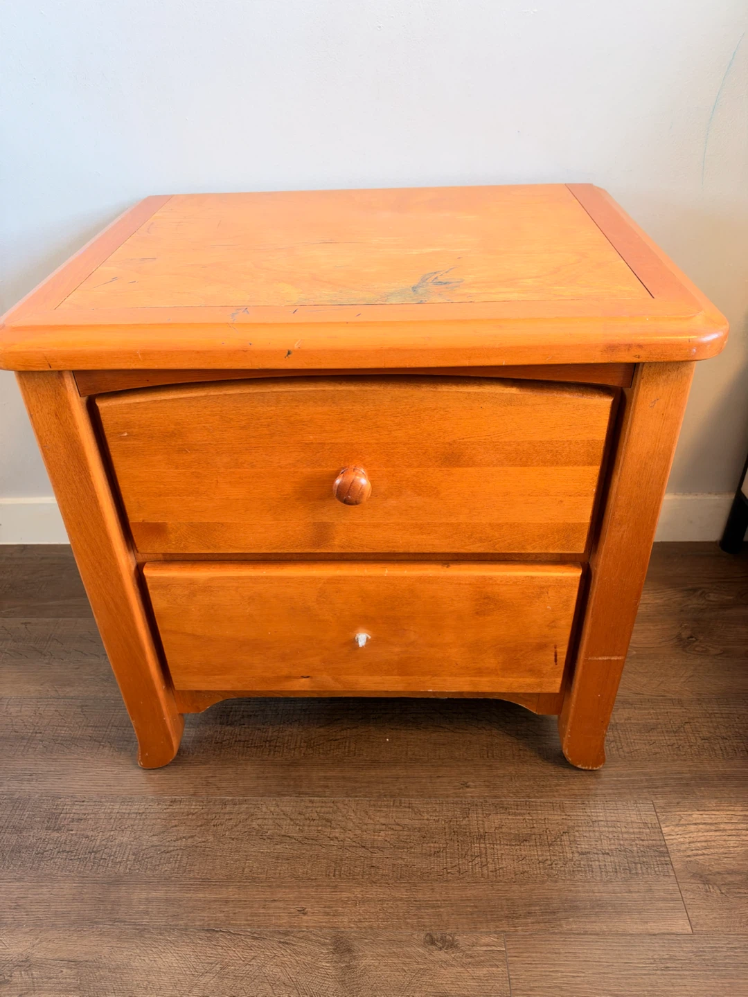 Strong Wooden Nightstand with Two Drawers - photo 2