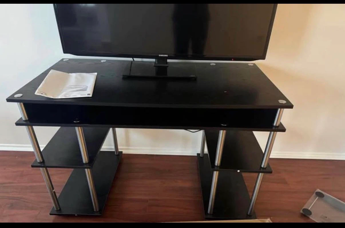 Smart computer desk with shelf - photo 4