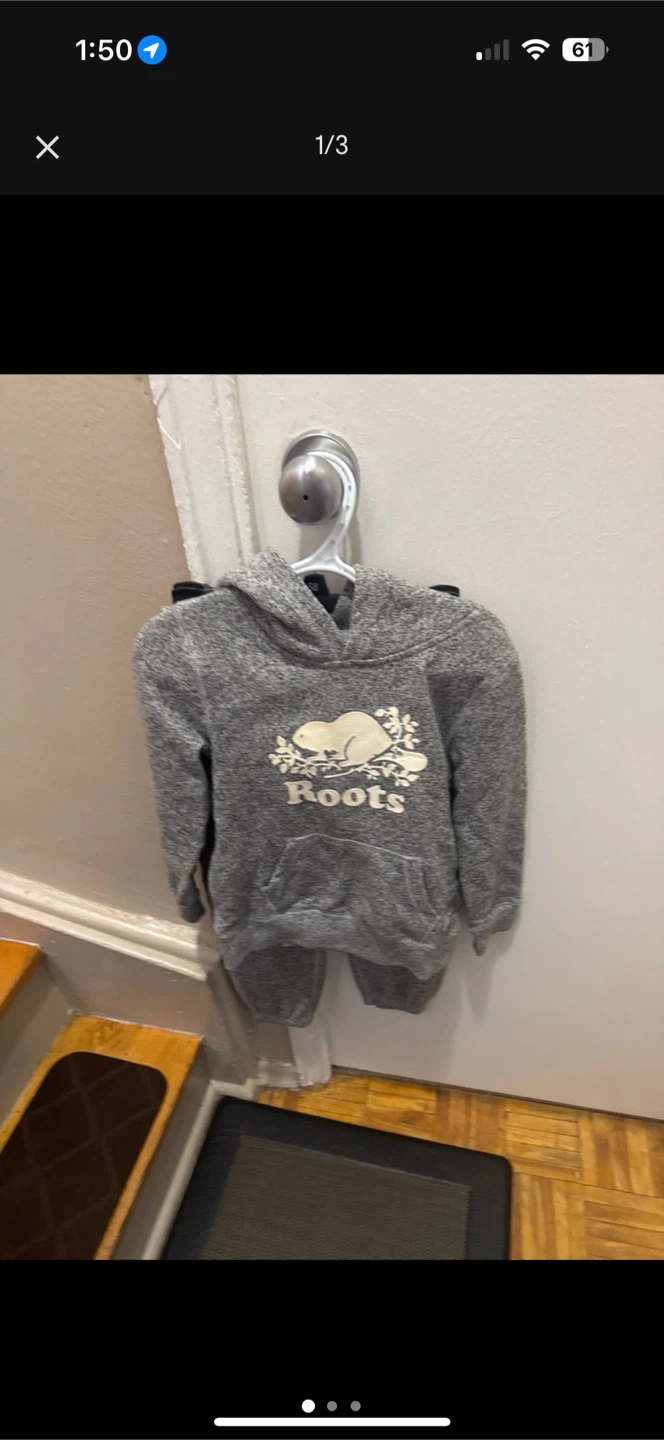 Roots Kids Grey Hoodie and Sweatpants Set