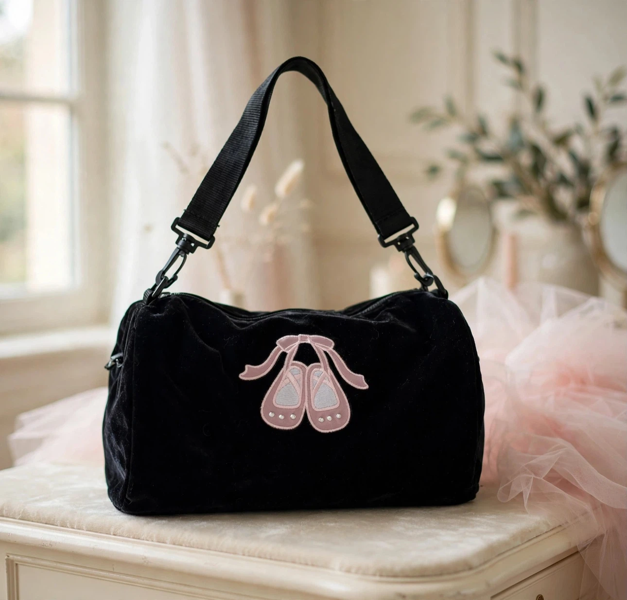 Black Velvet Ballet Bag