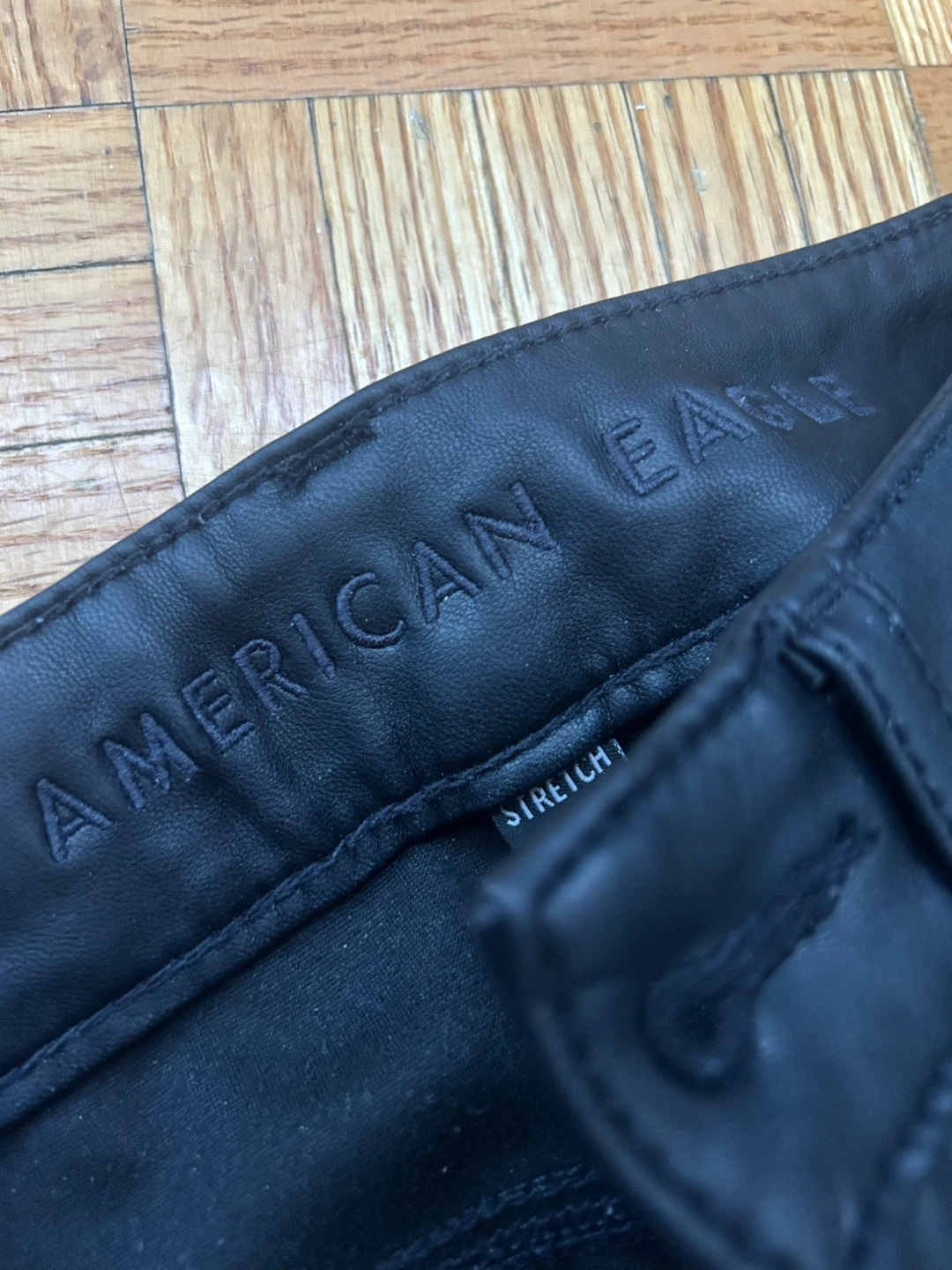 American Eagle Black Faux Leather Pants - photo 2