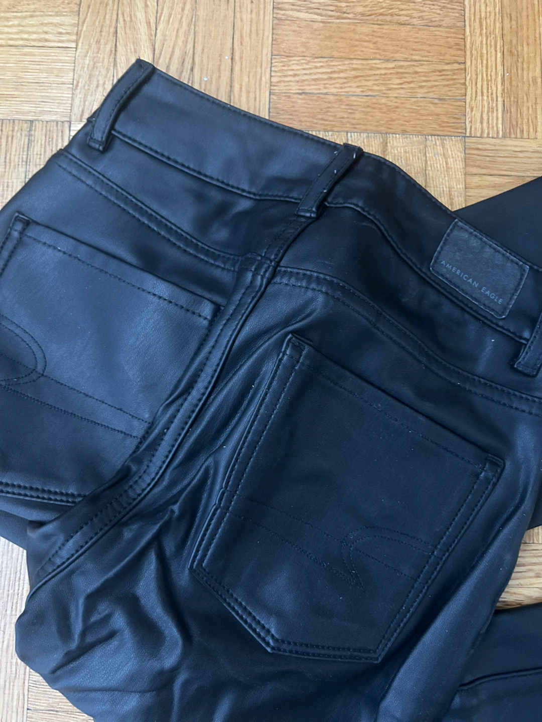 American Eagle Black Faux Leather Pants - photo 3
