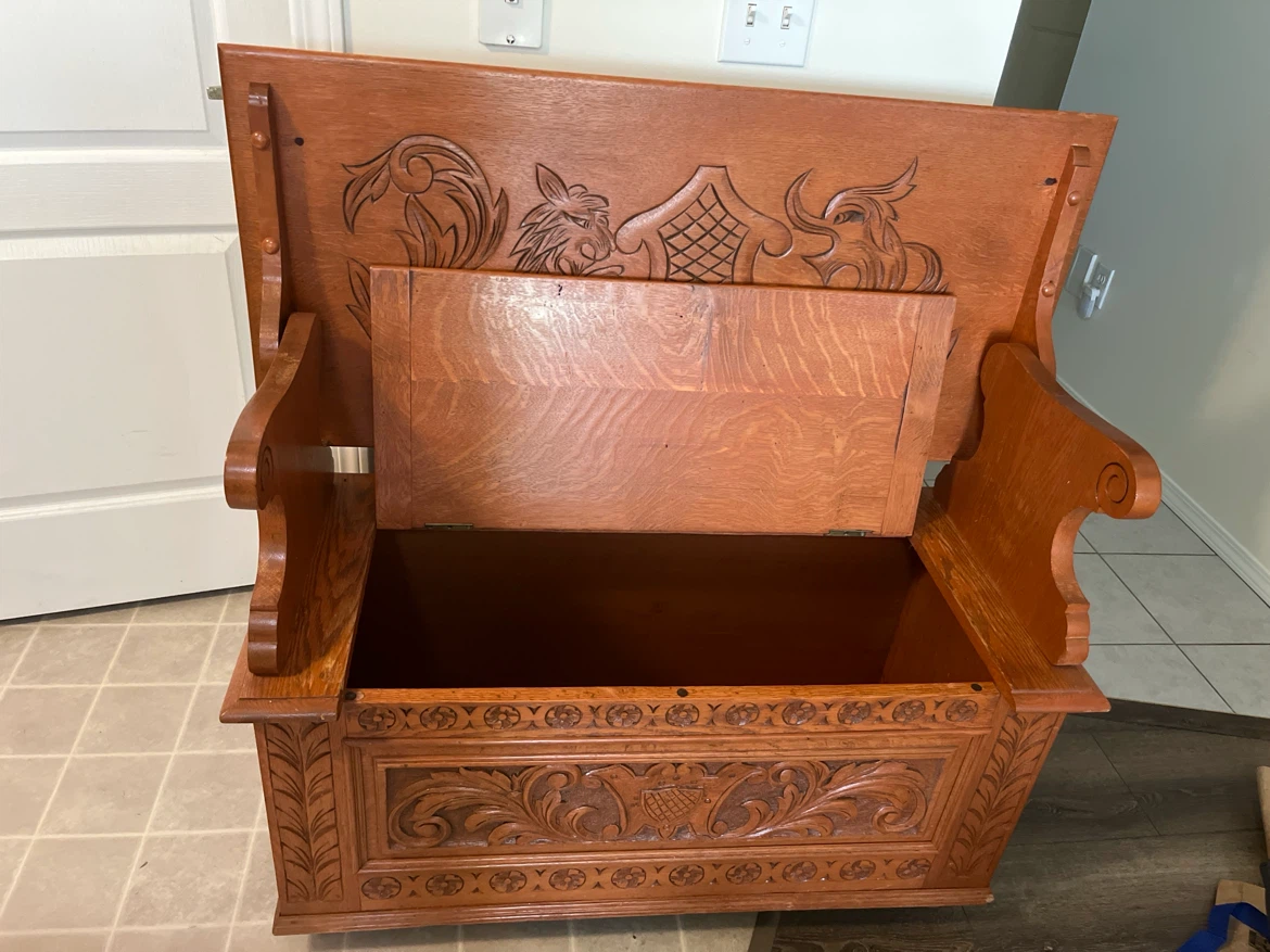 Vintage Oak Storage Bench 3in1 - photo 3