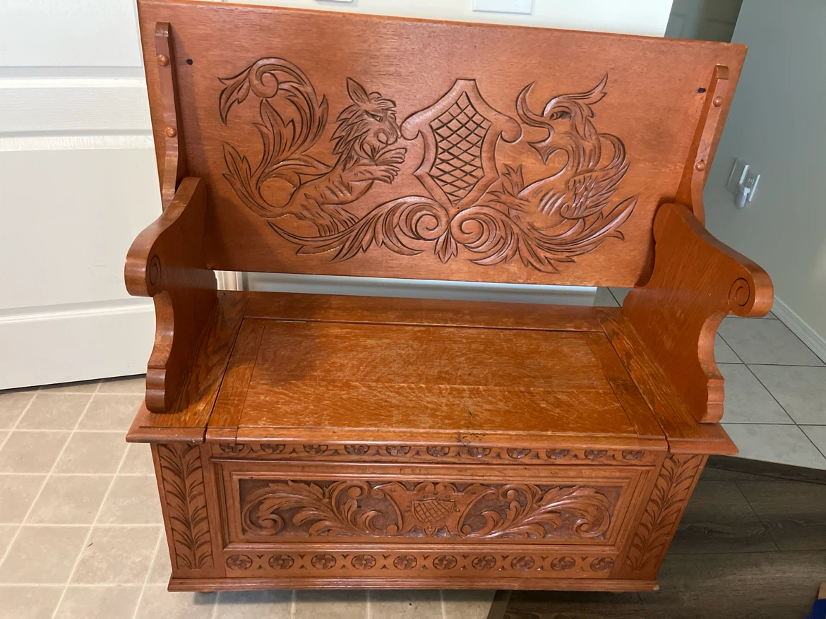 Vintage Oak Storage Bench 3in1 - photo 4