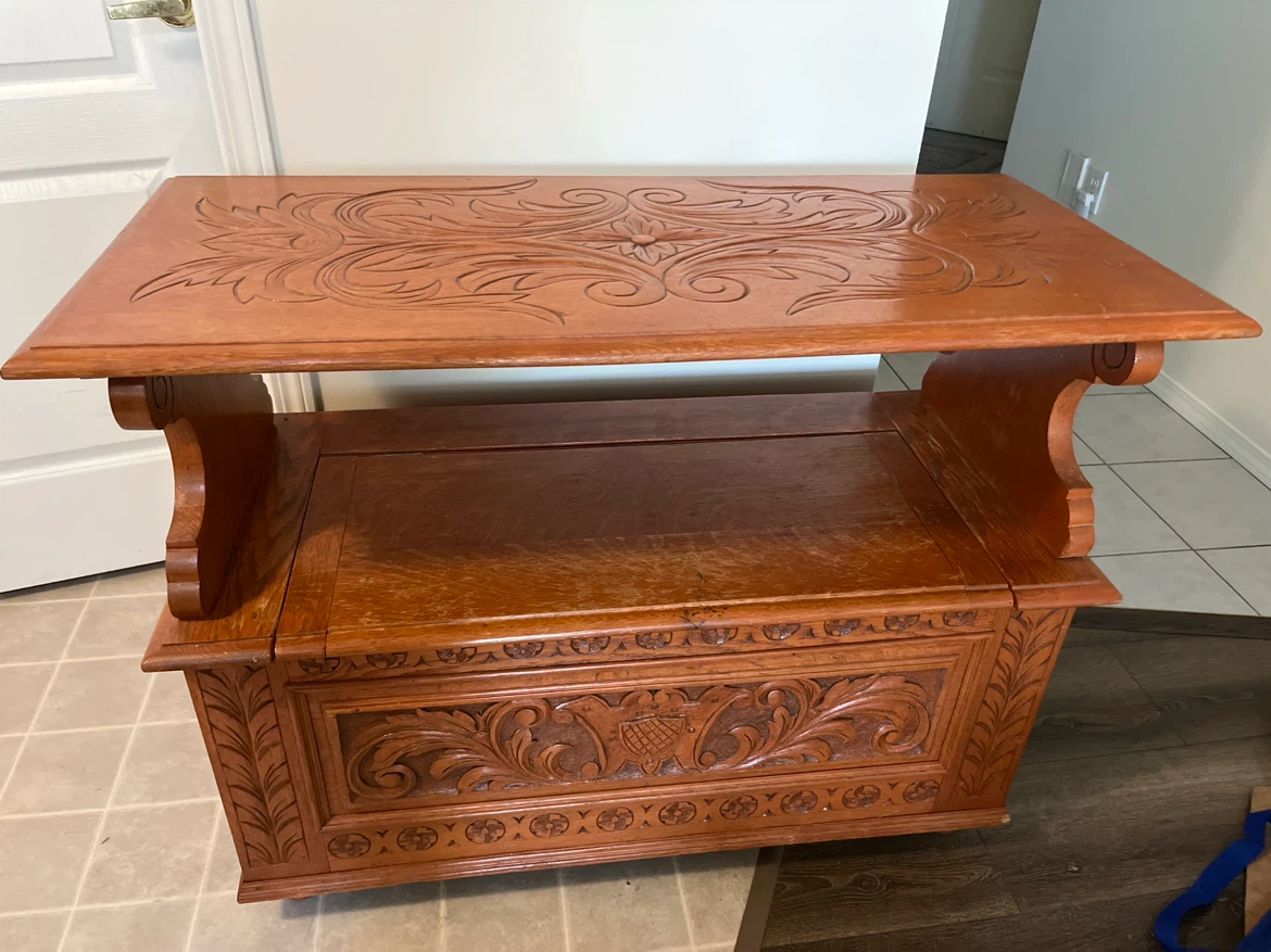 Vintage Oak Storage Bench 3in1 - photo 5