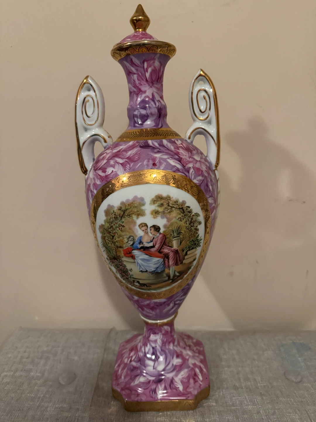 Royal Limoges Porcelain Vase with Floral Design