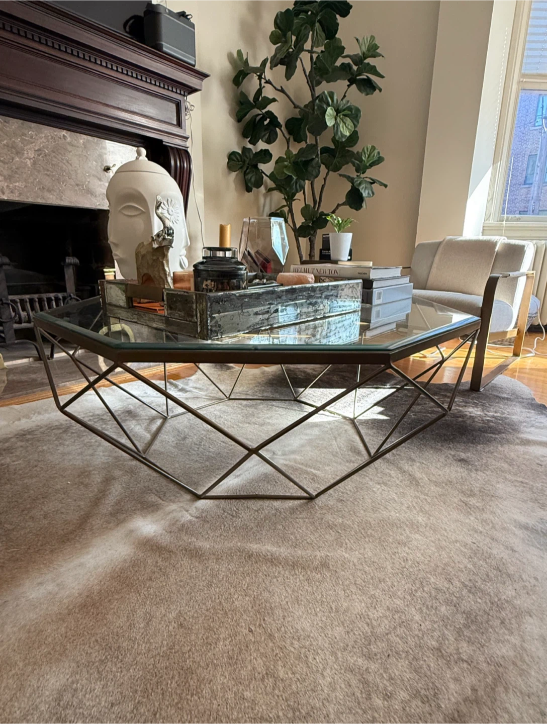 ELTE Cosmic Coffee Table – Antique Brass / Glass Retail $1395 - photo 3