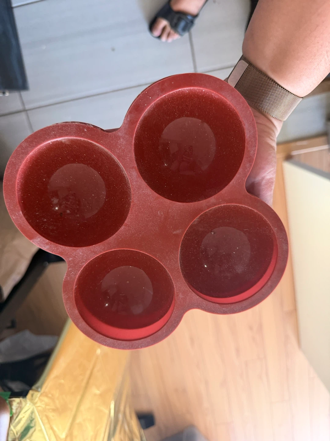 Set of 4 Red Silicone Sphere Molds