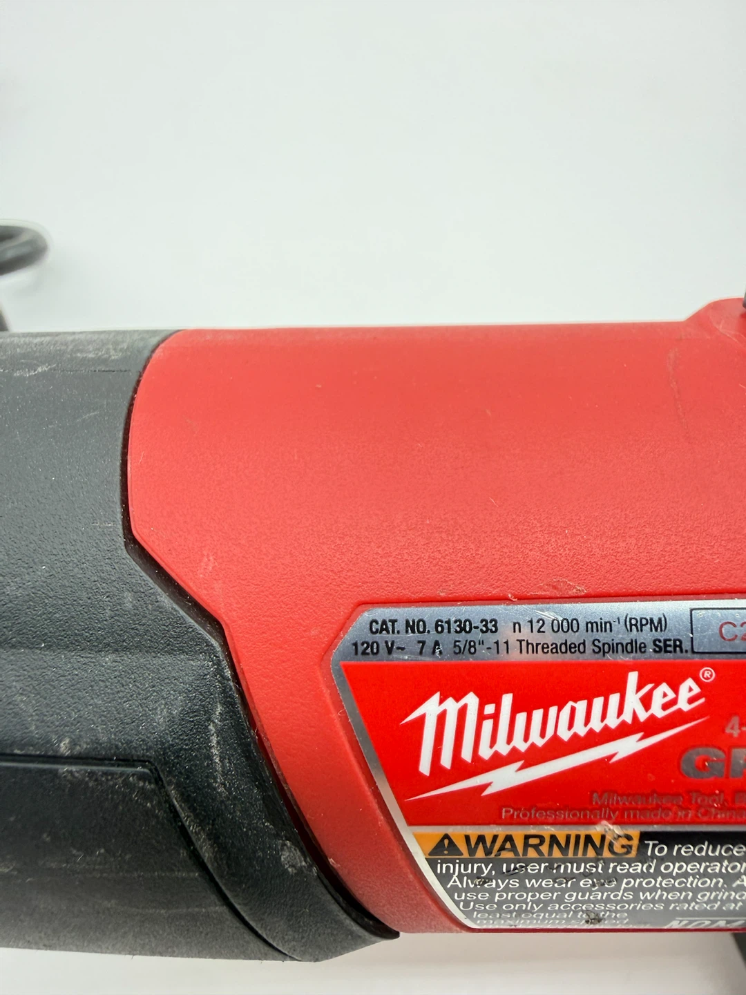 Milwaukee 7Amp Corded 4-1/2Inch Small Angle Grinder 6130-33 - photo 3